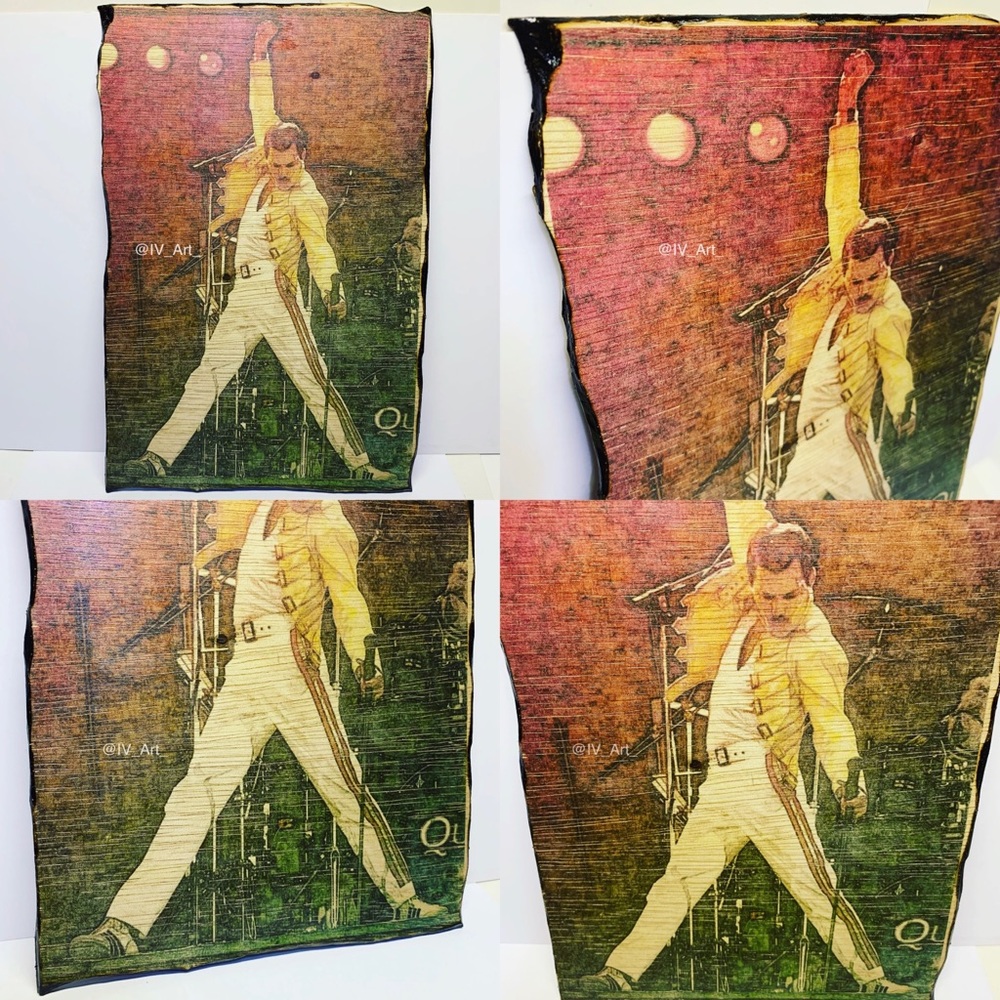 Wood Art Hand-Made - Queen  Freddie Mercury